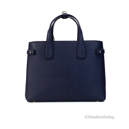 Burberry Banner Medium Regency Blue Leather Tote Bag