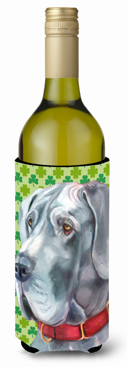 St. Patrick's Day Shamrock Design with Dog Wine Bottle Hugger