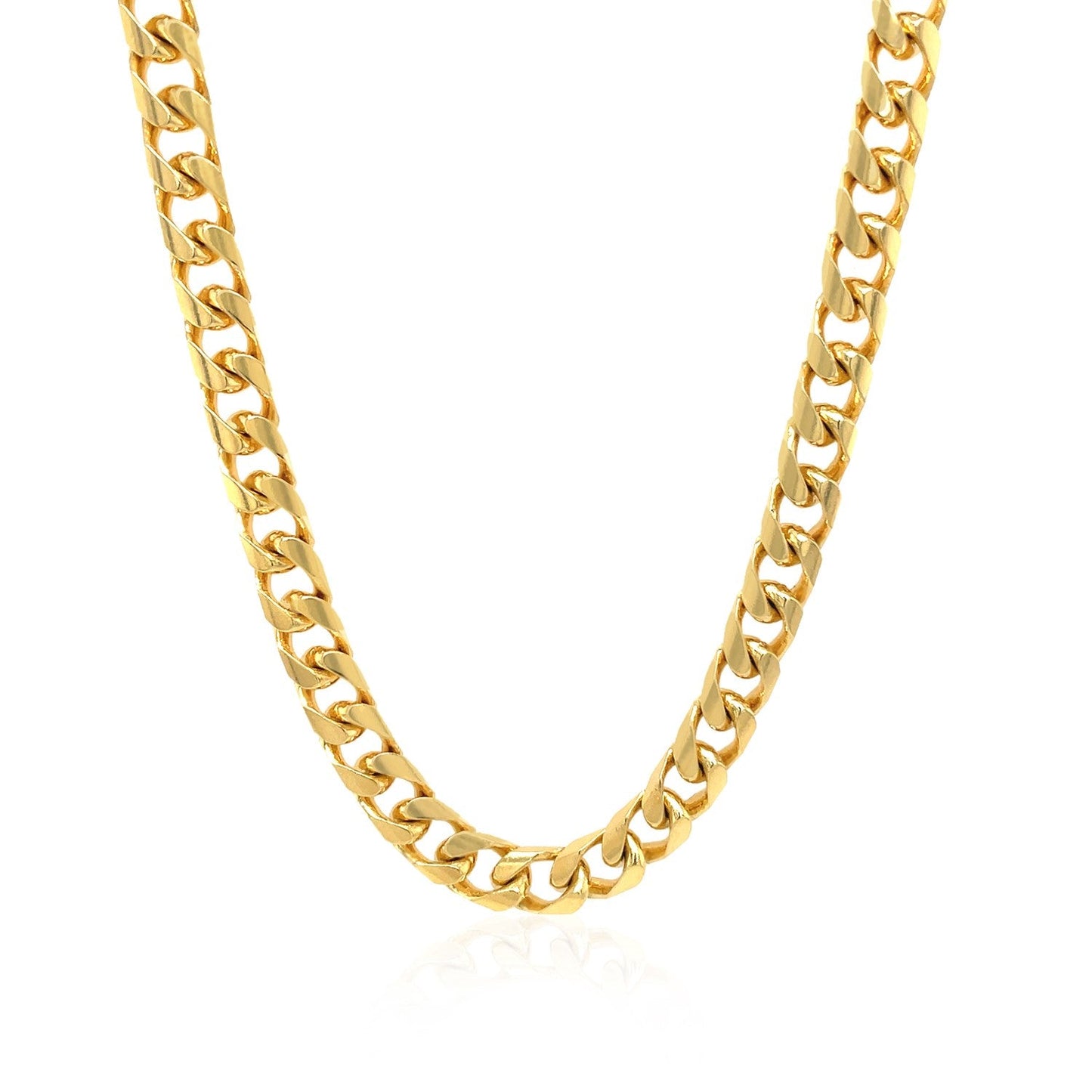 5.8mm 14k Yellow Gold Solid Miami Cuban Chain