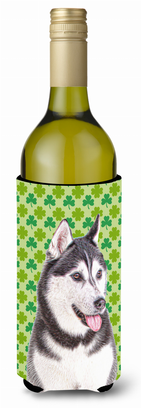 St. Patrick's Day Shamrock Design with Dog Wine Bottle Hugger