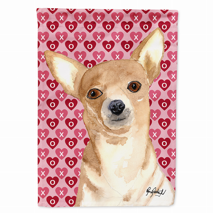 Hearts Love and Valentine's Day Dog Portrait Flag Garden Size