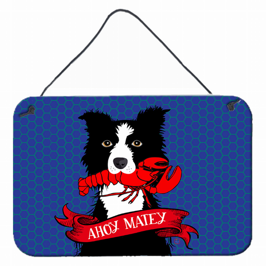 Ahoy Matey Nautical Border Collie Wall or Door Hanging Prints