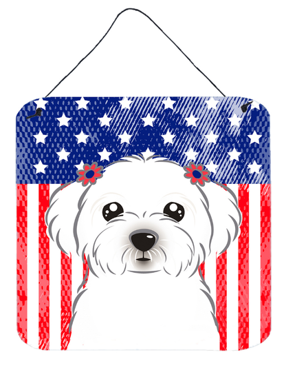 American Flag Design with Dog Wall or Door Hanging Prints