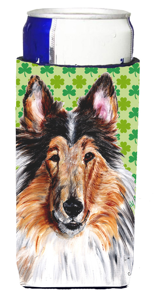 St. Patrick's Day Shamrock Design with Dog Ultra Hugger for slim cans