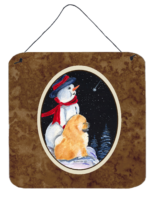 Snowman with Dog Wall or Door Hanging Prints