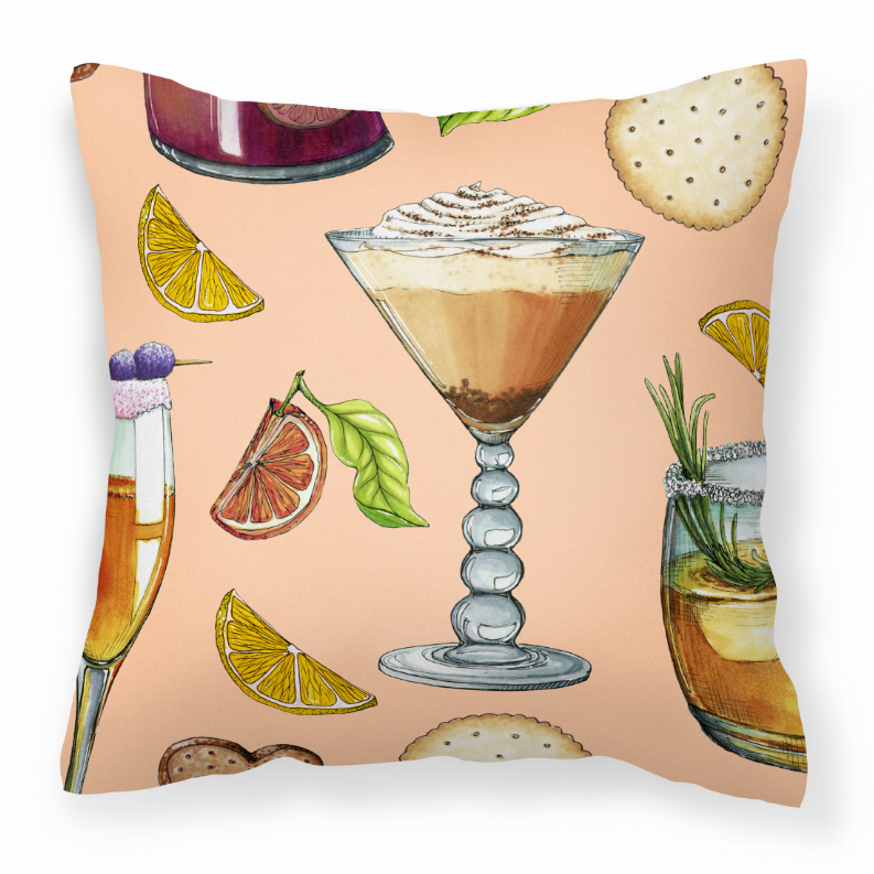 Drinks and Cocktails Canvas Fabric Decorative Pillow