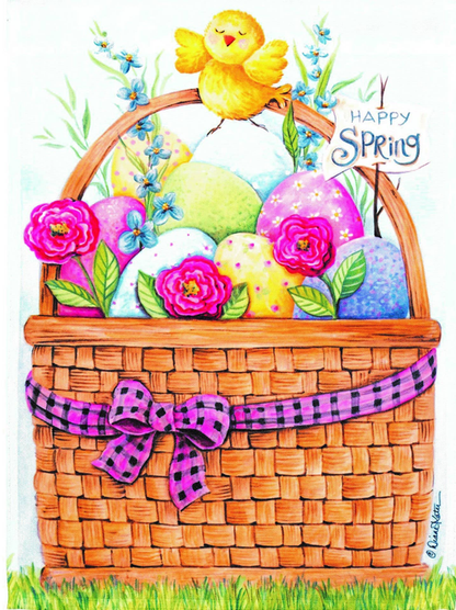 Flag Happy Spring Basket Polyester