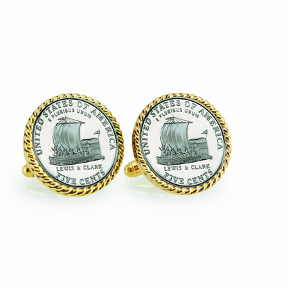 2004 Keelboat Rope Bezel Coin Cuff Links