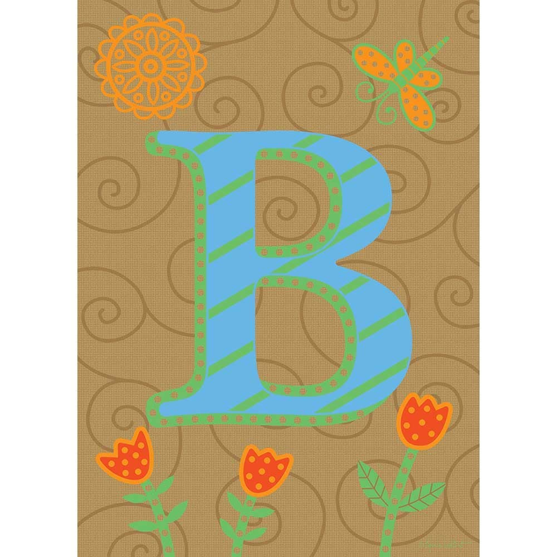 Whimisical Garden Monogram Flag