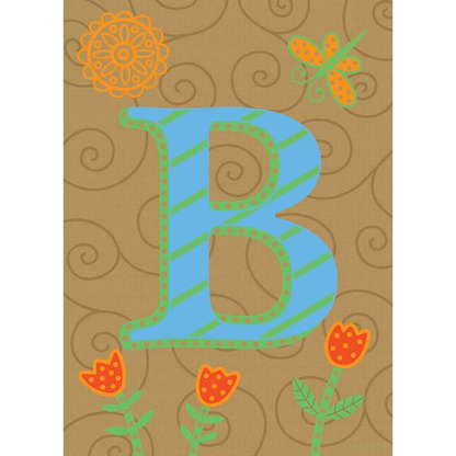 Whimisical Garden Monogram Flag