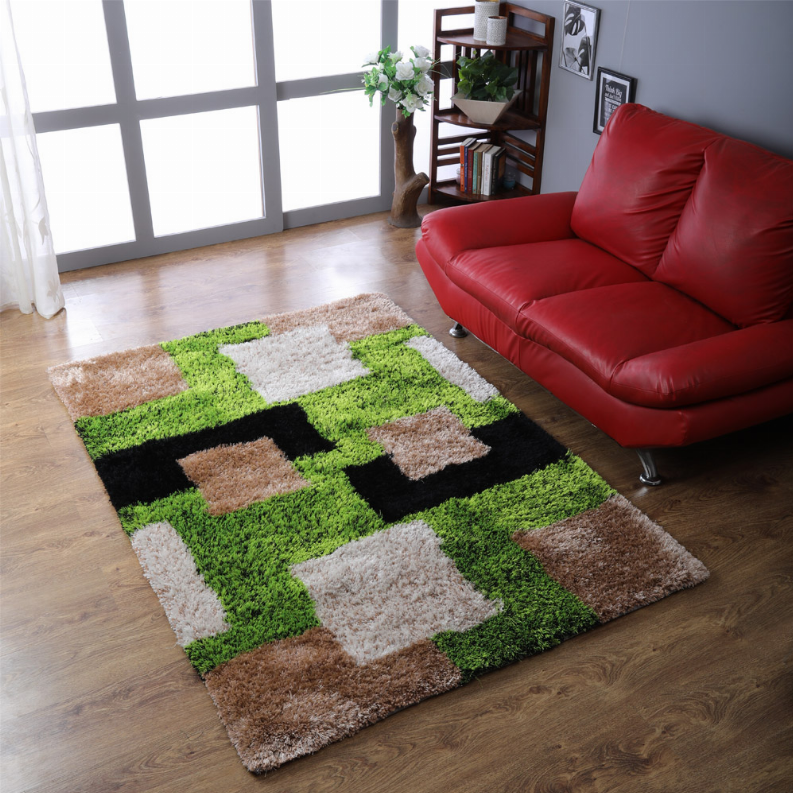 Rugsotic Carpets Hand Tufted Shag Polyester Area Rug Geometric