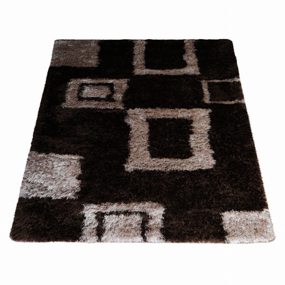 Rugsotic Carpets Hand Tufted Shag Polyester Area Rug Geometric