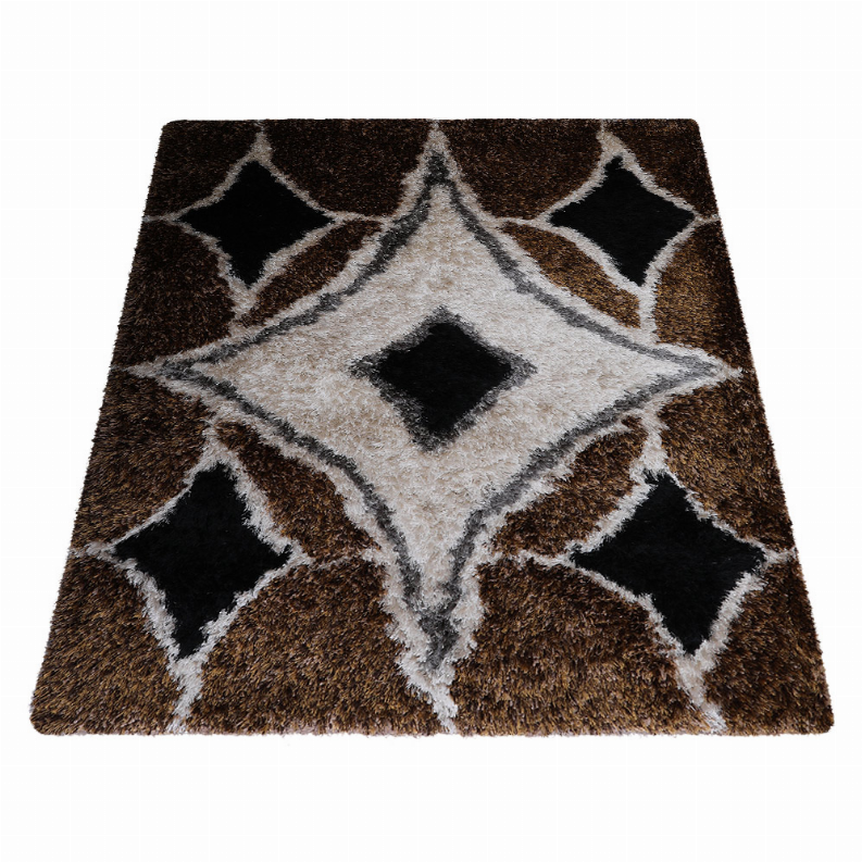 Rugsotic Carpets Hand Tufted Shag Polyester Area Rug Geometric