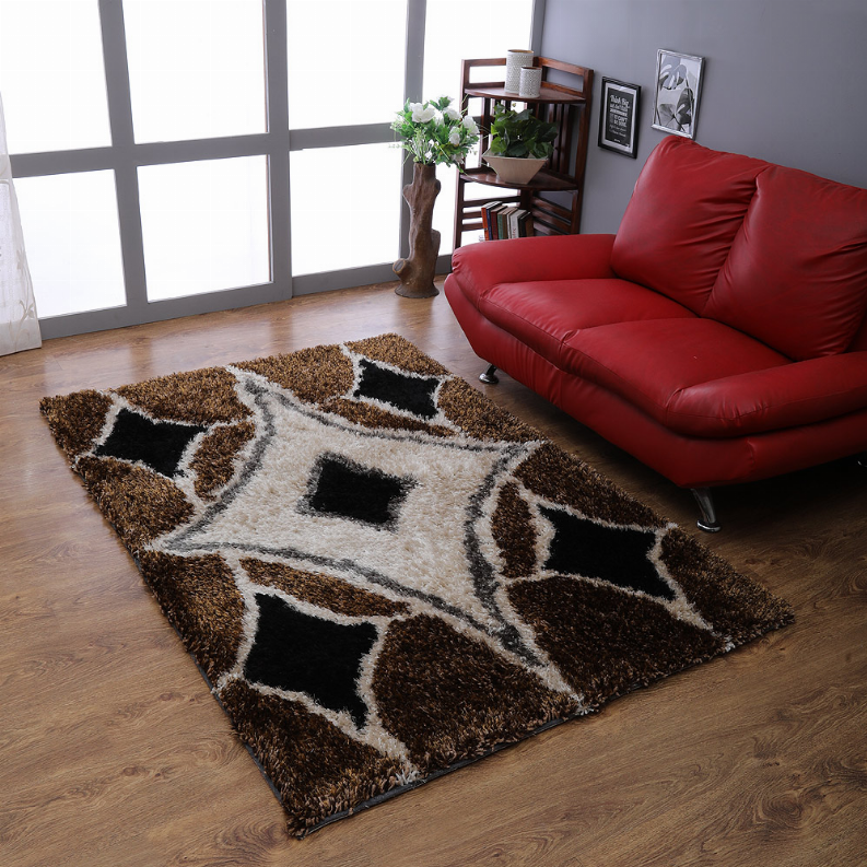 Rugsotic Carpets Hand Tufted Shag Polyester Area Rug Geometric