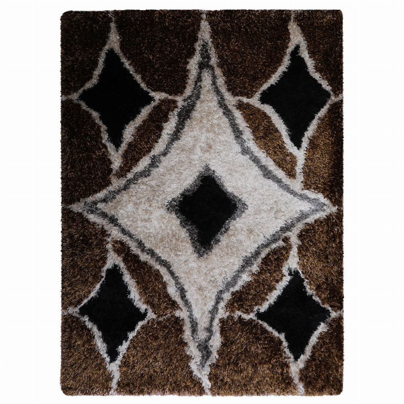 Rugsotic Carpets Hand Tufted Shag Polyester Area Rug Geometric