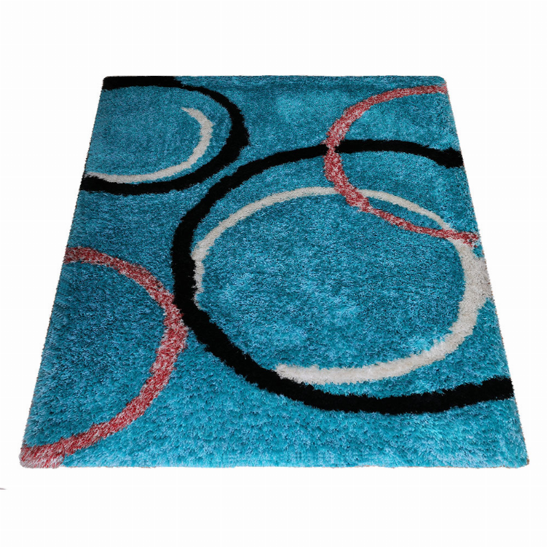 Rugsotic Carpets Hand Tufted Shag Polyester Area Rug Geometric