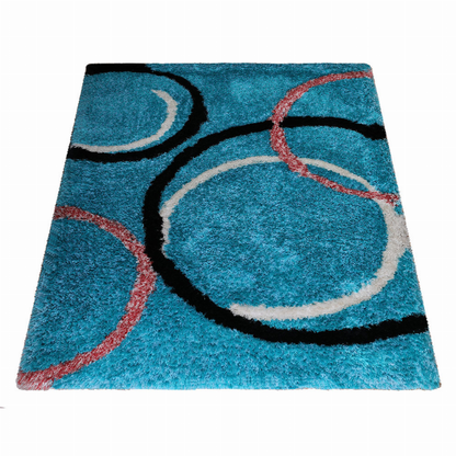 Rugsotic Carpets Hand Tufted Shag Polyester Area Rug Geometric