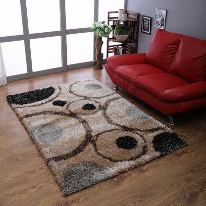 Rugsotic Carpets Hand Tufted Shag Polyester Area Rug Geometric