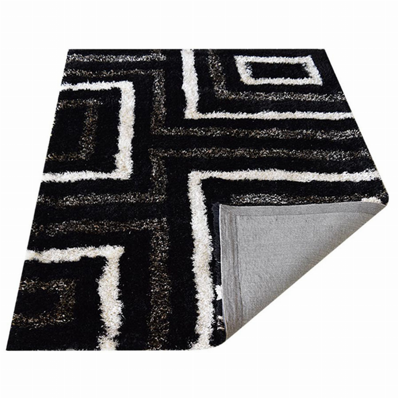 Rugsotic Carpets Hand Tufted Shag Polyester Area Rug Geometric