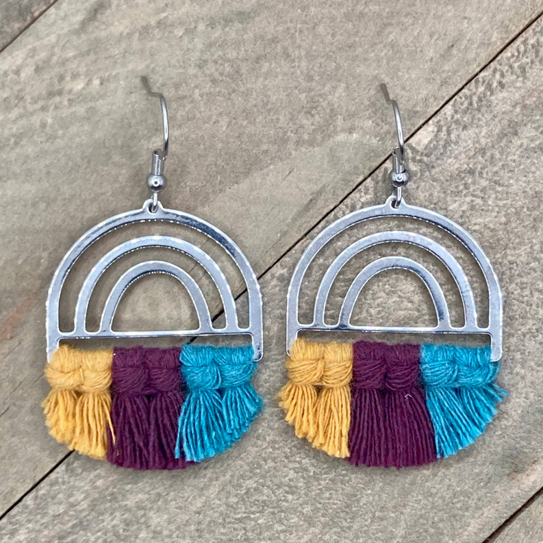 Silver Rainbow Earrings