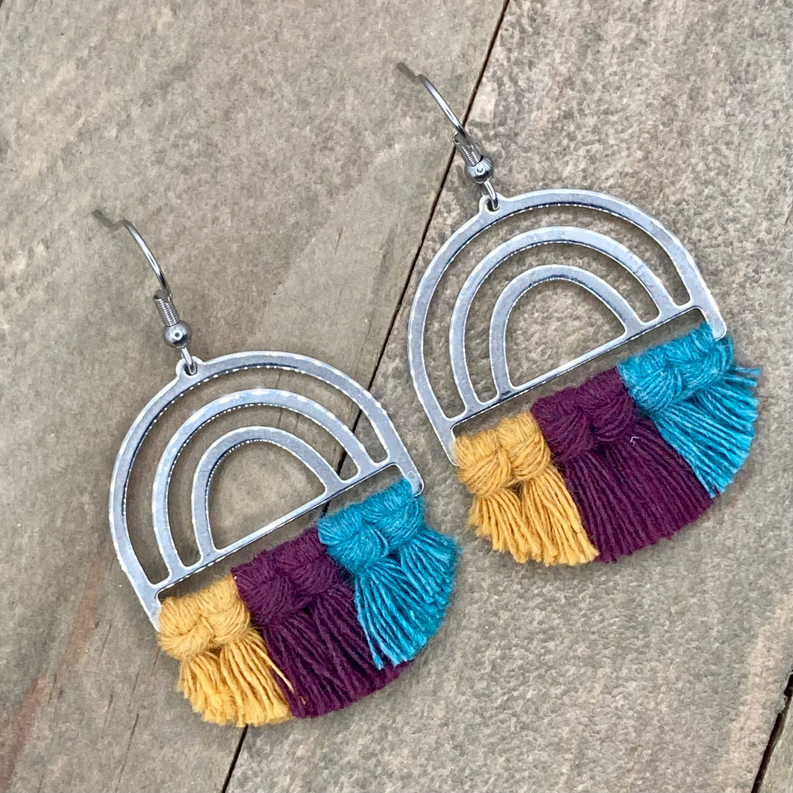 Silver Rainbow Earrings