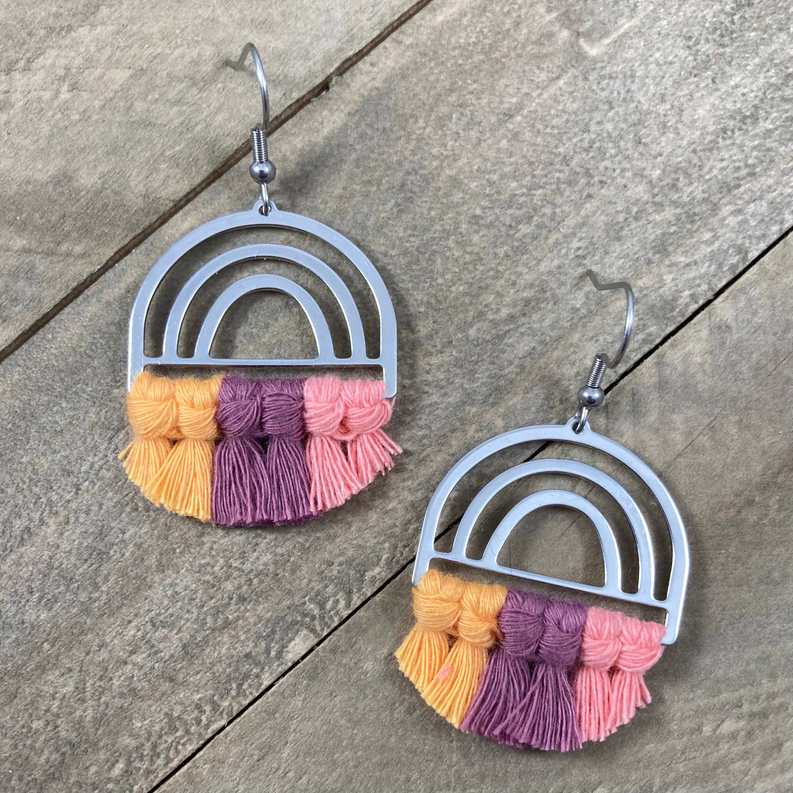 Silver Rainbow Earrings