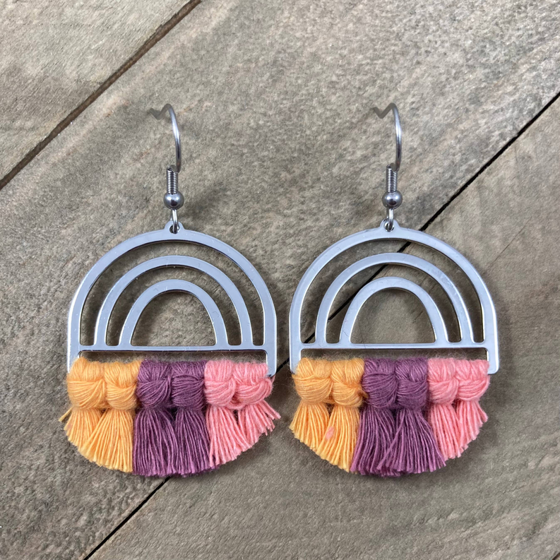 Silver Rainbow Earrings