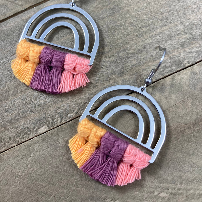 Silver Rainbow Earrings