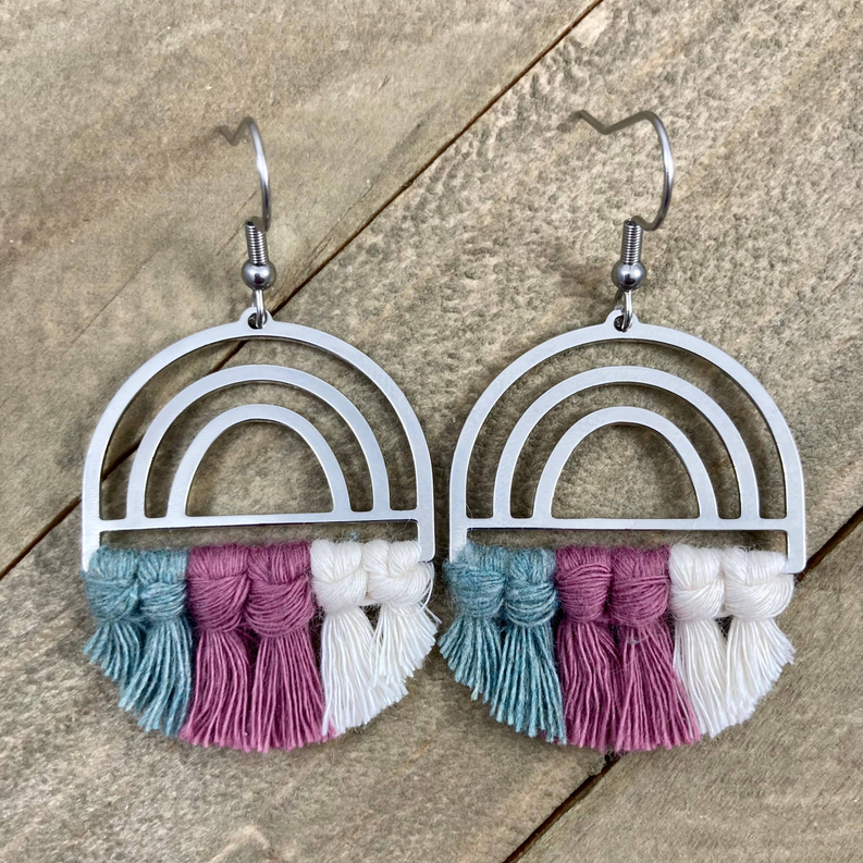 Silver Rainbow Earrings