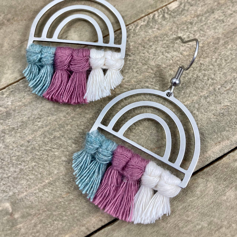 Silver Rainbow Earrings