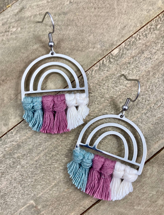 Silver Rainbow Earrings