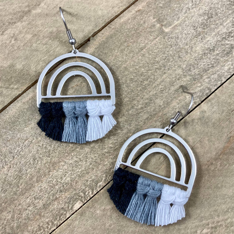 Silver Rainbow Earrings