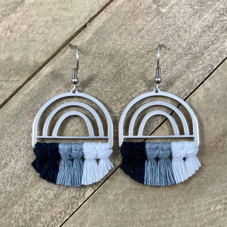 Silver Rainbow Earrings