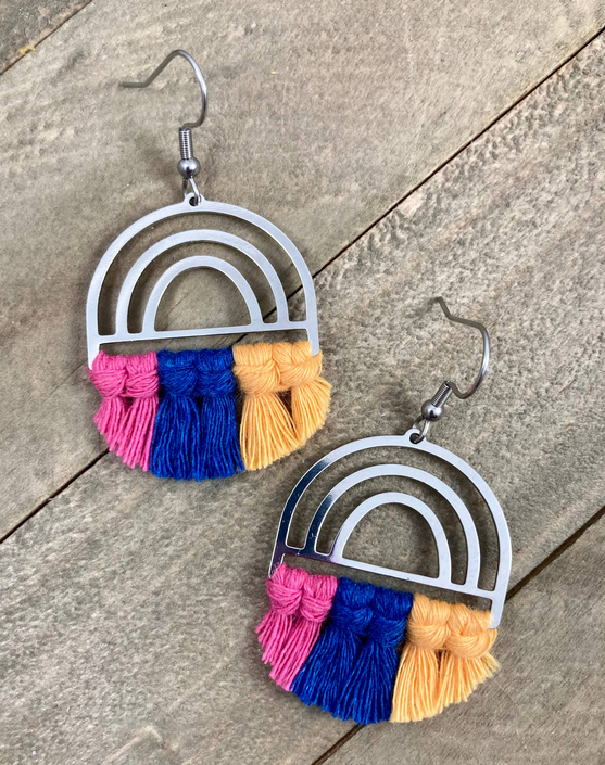 Silver Rainbow Earrings