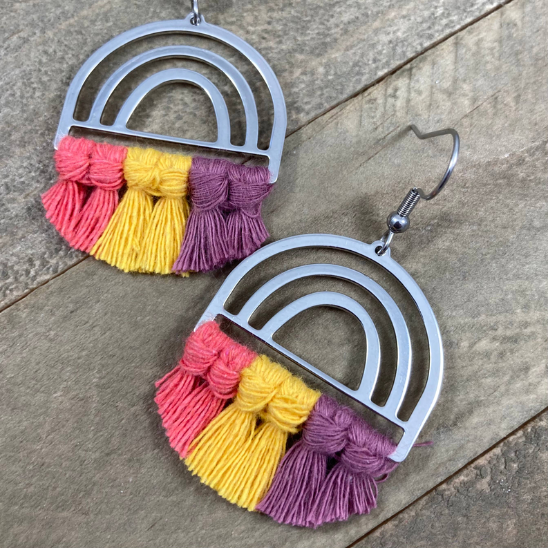 Silver Rainbow Earrings