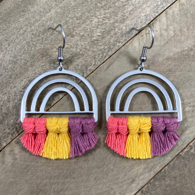 Silver Rainbow Earrings