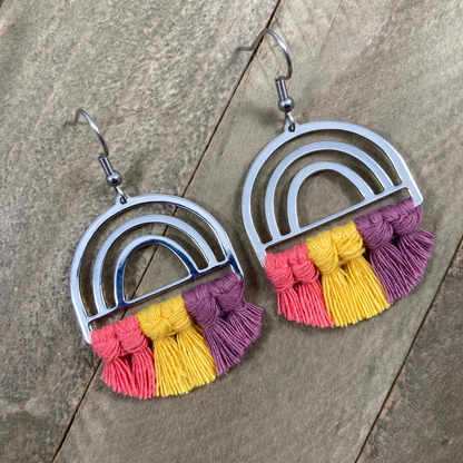 Silver Rainbow Earrings