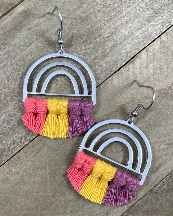 Silver Rainbow Earrings