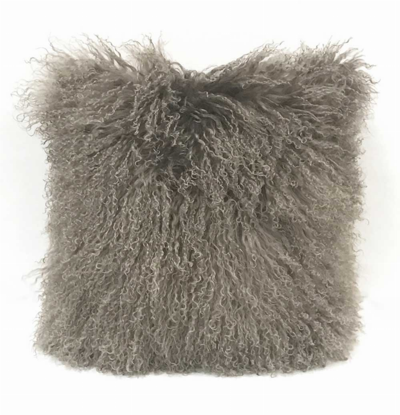 Mongolian Lambskin 16 inch Square cushion