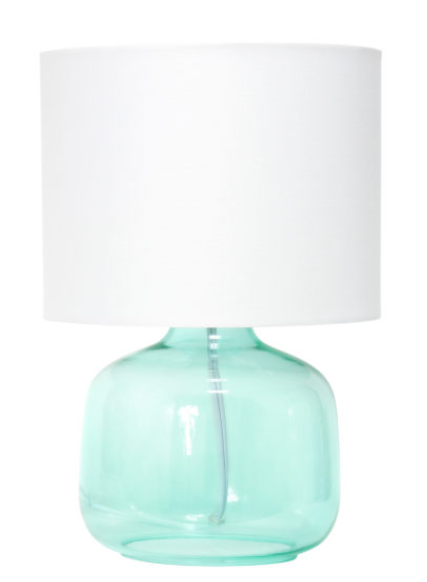 Simple Designs  Glass Table Lamp with Fabric Shade