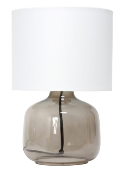 Simple Designs  Glass Table Lamp with Fabric Shade