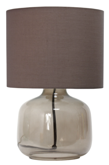 Simple Designs  Glass Table Lamp with Fabric Shade