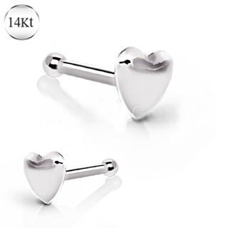 14Kt White Gold Stud Nose Ring