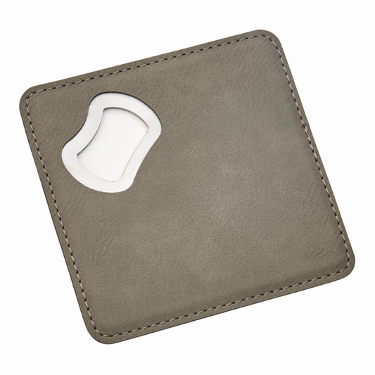 Leatherette Coaster/Opener 4" X 4"