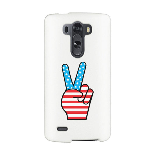 American Flag Peace White Phone Case