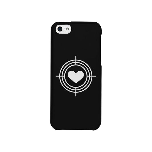 To Heart Target-Right Black Phone Case