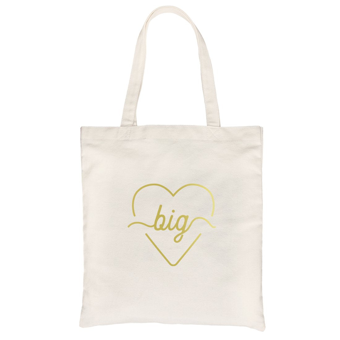 Big Little Line Heart-GOLD Canvas Shoulder Bag Important Delightful