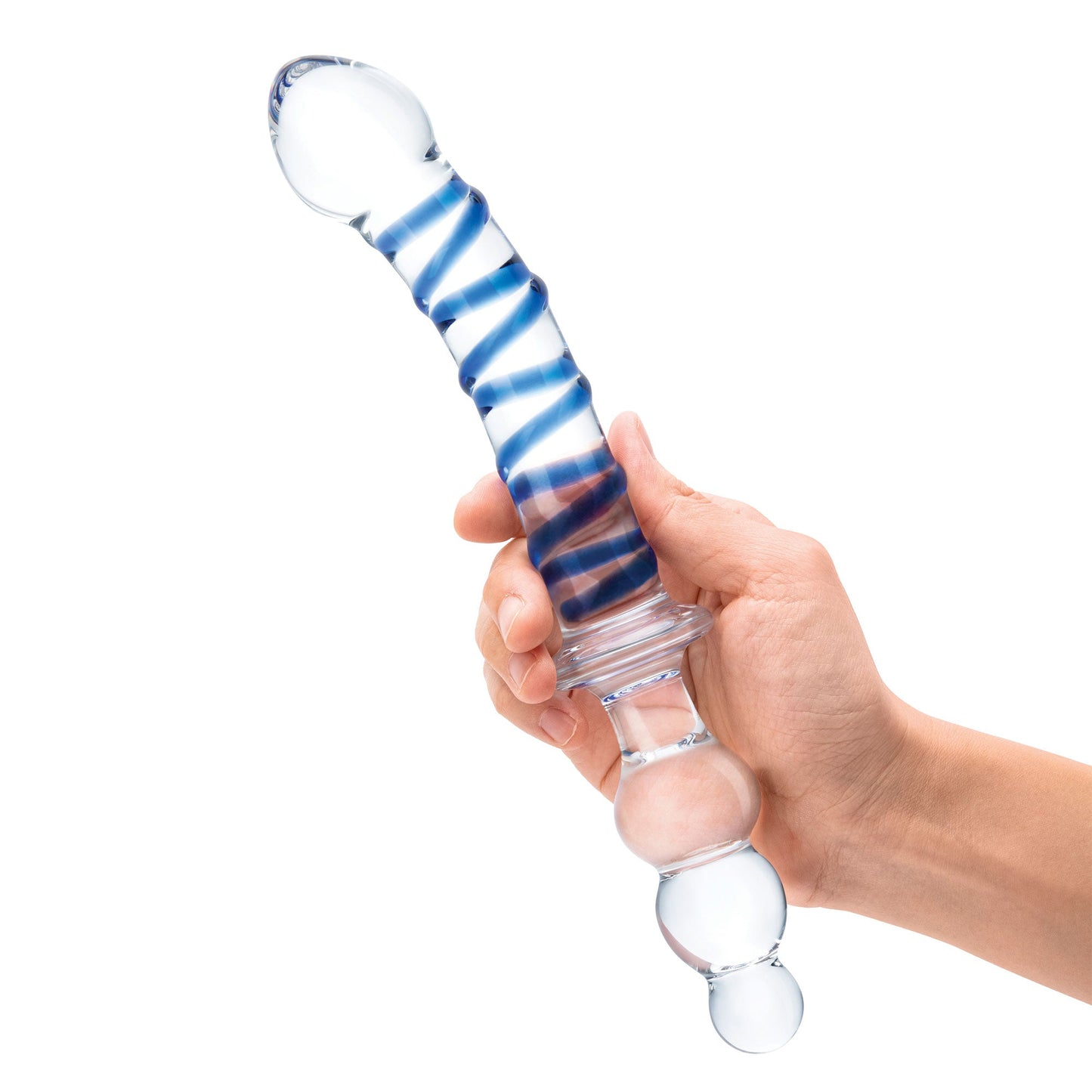 10 Inch Twister Dual-Ended Dildo - Clear/blue