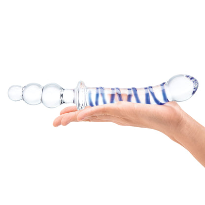 10 Inch Twister Dual-Ended Dildo - Clear/blue