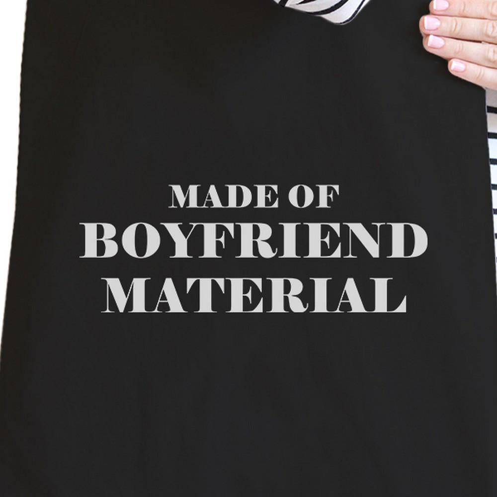 Boyfriend Material Black Canvas Tote Cute Gift Ideas For Her